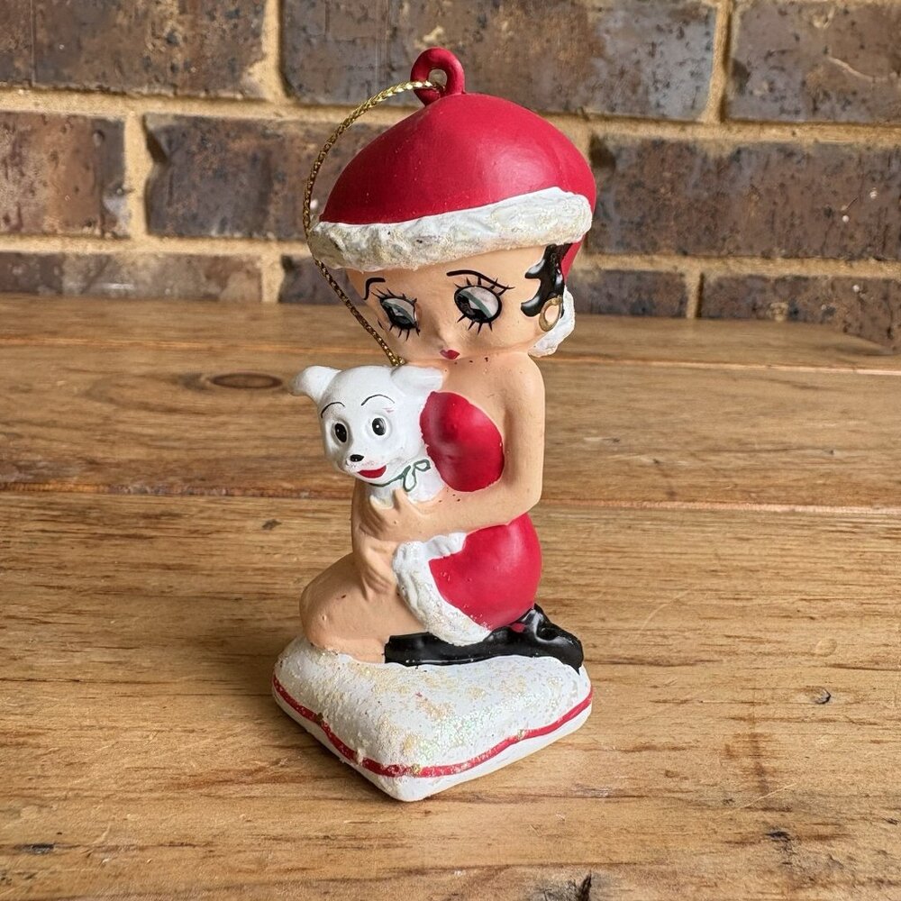 Betty Boop Sitting Christmas W Pudgy Dog KFS Hearst Ornament